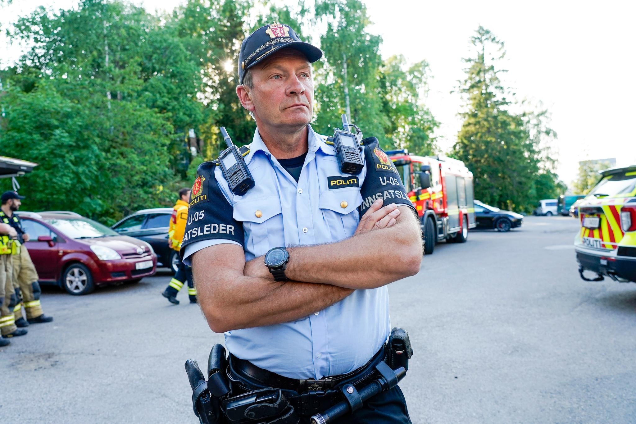 Innsatsleder Tore Barstad ledet politiets arbeid på åstedet. 