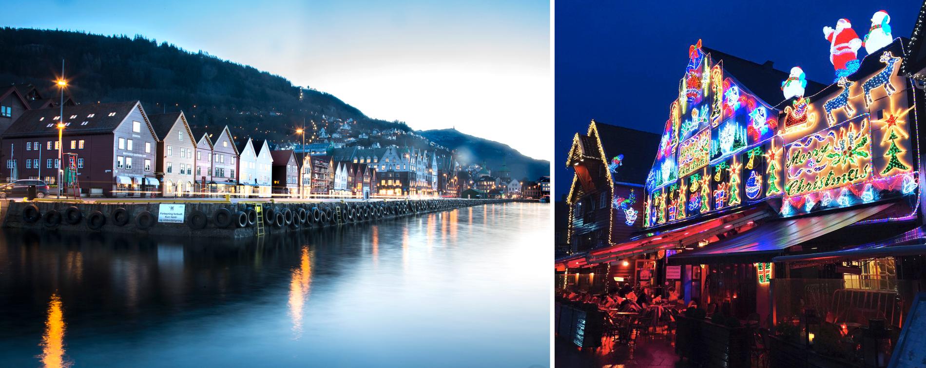 NOE ULIKE: Bryggen i Bergen (til venstre) står på Unescos verdensarvliste. FN har ennå ikke funnet grunn til å verne bryggen i Stavanger (til høyre).